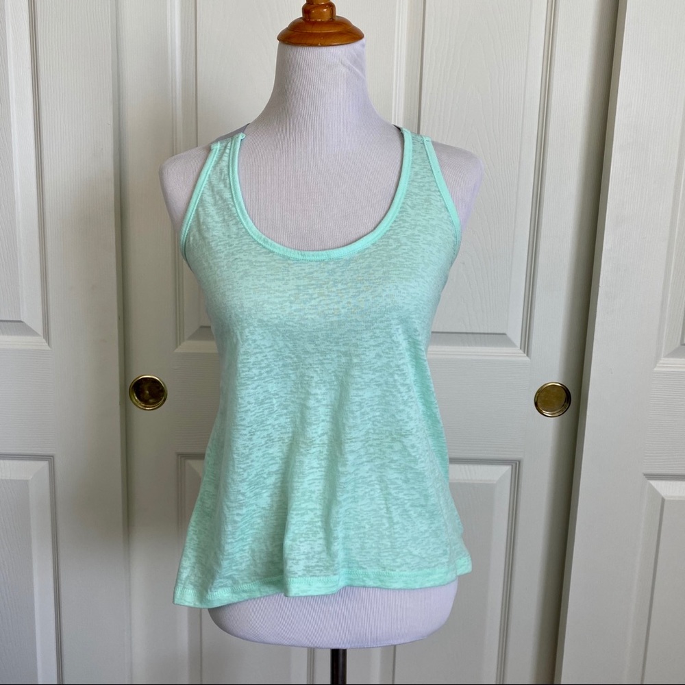 Old Navy Active Mint Green Burnout Racerback Workout‎ Tank Top Semi-Fitted S